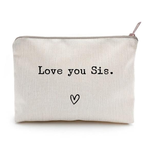 Love You Sister, Sister Gift, Missing You, Send Love, Makeup Case, Toiletry Bag - Picture 1 of 6